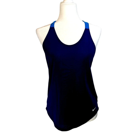 NIKE DRI-FIT ATHLETIC RACERBACK TANK TOP WHITE JUST DO IT WOMEN'S XS - Picture 1 of 9